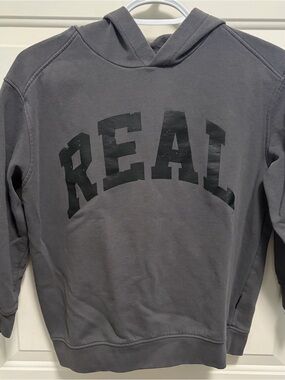 REAL Logo Hooded Sweatshirt - Charcoal Gray